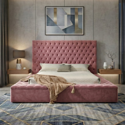 Mikara Upholstered Velvet Platform Bed