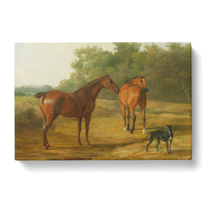 Horses And Hound by Jacques-Laurent Agasse - Wrapped Canvas Painting