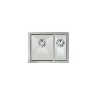 Metro Lane 435mm W Double Bowl Stainless Steel Kitchen Sink