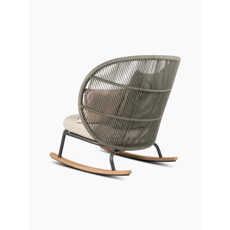 Kodo Outdoor Rocker Chair, Fig Green, Fossil Gray