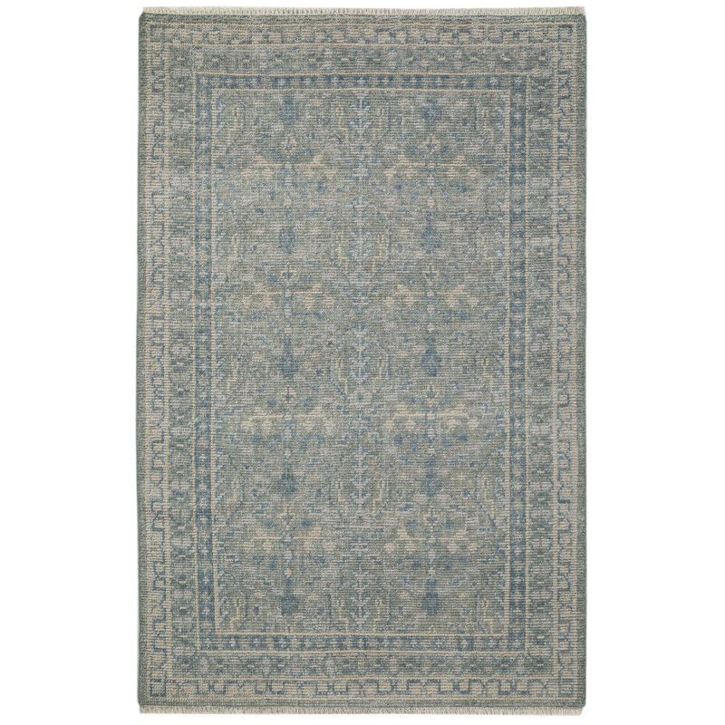 Tapis d'intérieur en laine noué à la main Zuri, Rectangle 8 pi 9 po x 11 pi 9 po