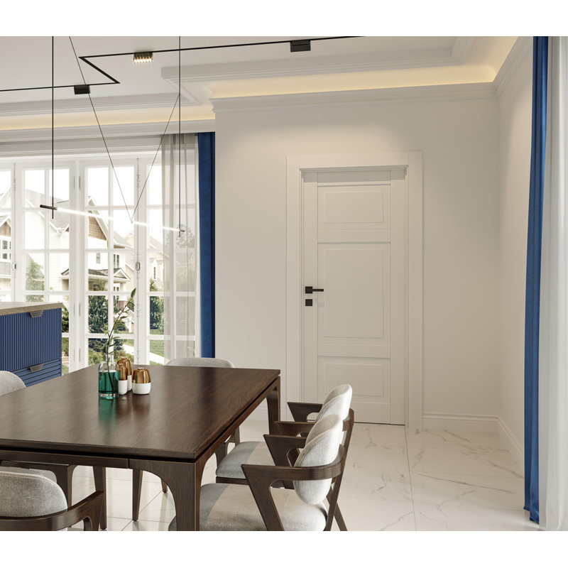 Dalle de porte intérieure moderne en bois manufacturé CA 3 apprêtée CA, 35,875 po x 83,23 po