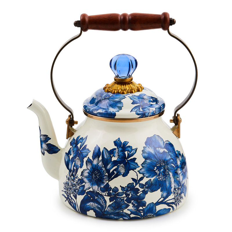 Royal Check English Garden 2 Quart Tea Kettle