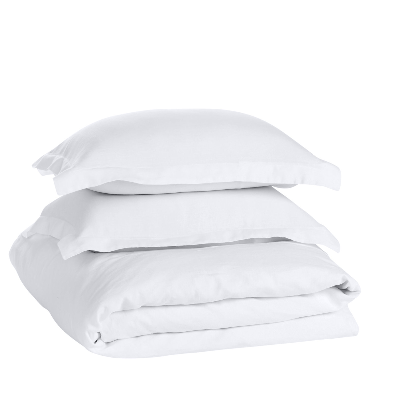 Frazier Linen Duvet Cover Set, Eggshell White, King Duvet Cover + 2 King Shams