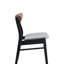 Chaise d'appoint Rebi en lin gris, noyer et finition noire (ensemble de 2)