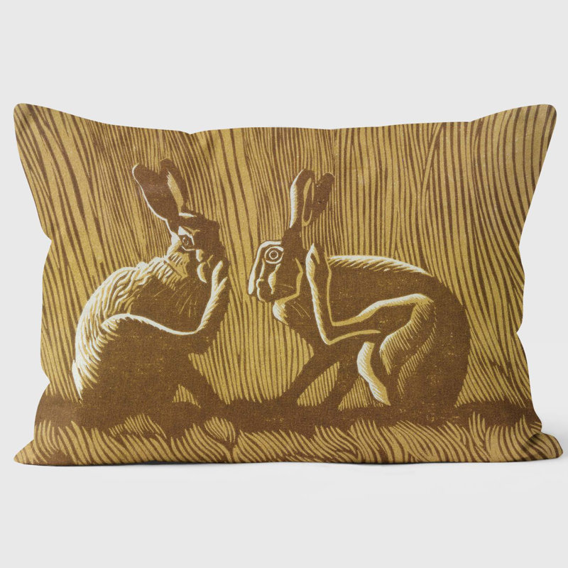 Two Hares 'Up to Scratch' - Robert Gillmor Cushion
