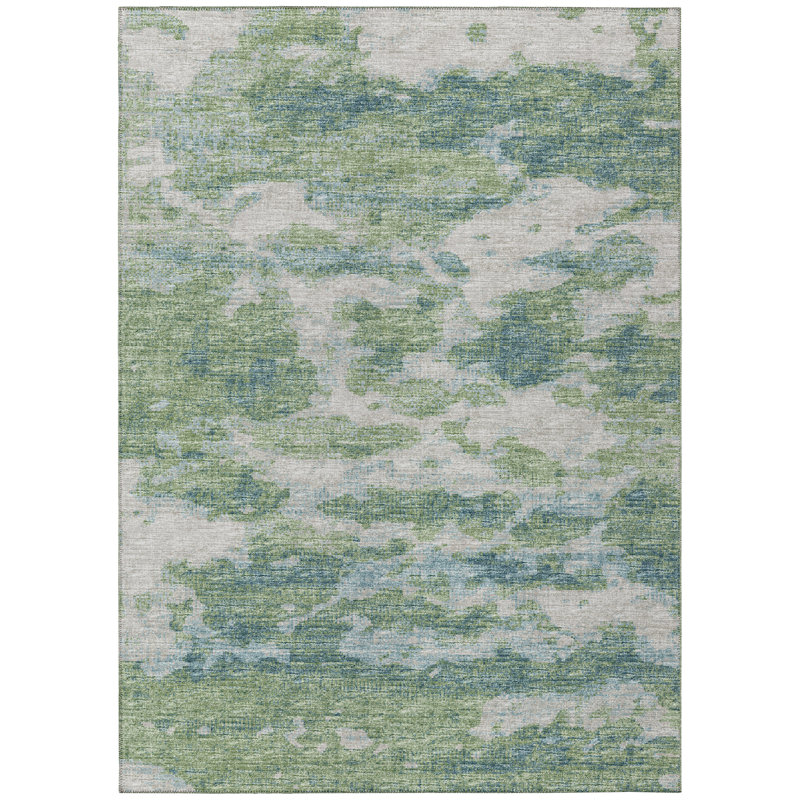 Whittany Washable Abstract Indoor / Outdoor Rug, Rectangle 5' x 7'6"