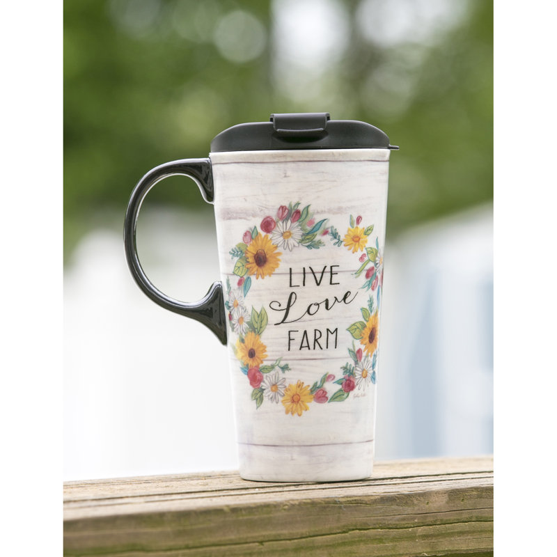Tasse de voyage 17 onces live love farm