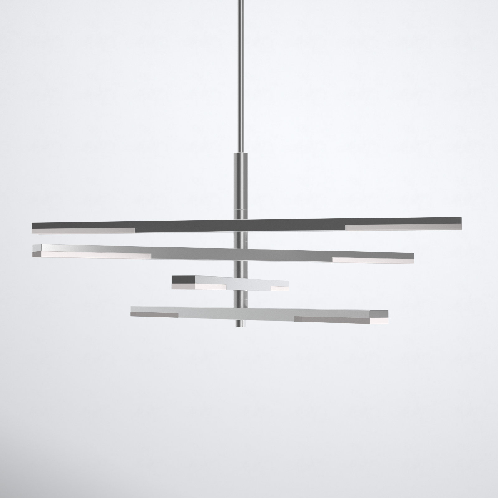 Erik 8 - Light Dimmable LED Sputnik Chandelier, Brushed Aluminum