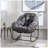 Outdoor Steel Frame Rattan Rocking Chair with Cushion - Grey