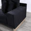 Canapé modulaire en velours noir avec rangement, tiroir, ports USB, prises Memphis