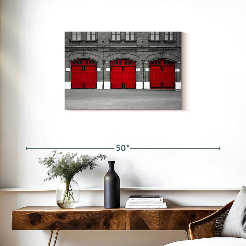 Caserne de pompiers, H 20 po x l 30 po