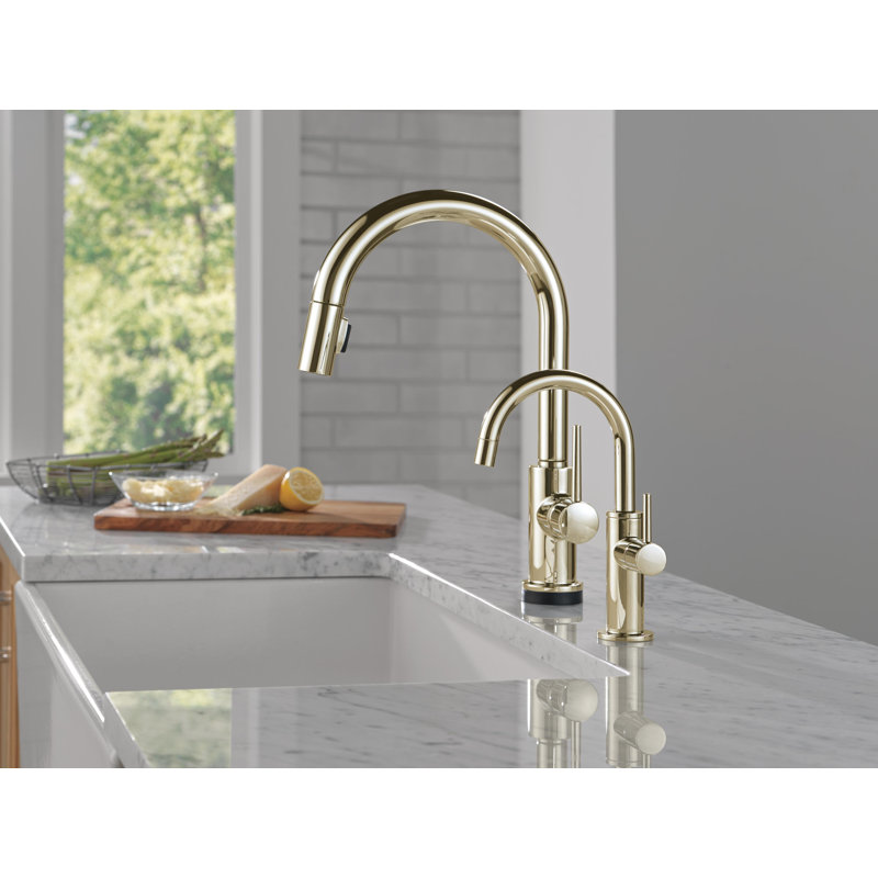 Contemporary Round Beverage Faucet, Polished Nickel