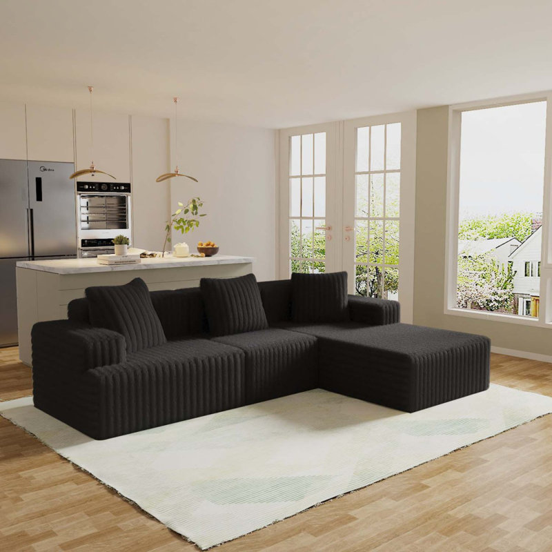 Canapé modulaire Boneless Compression, Tissu noir