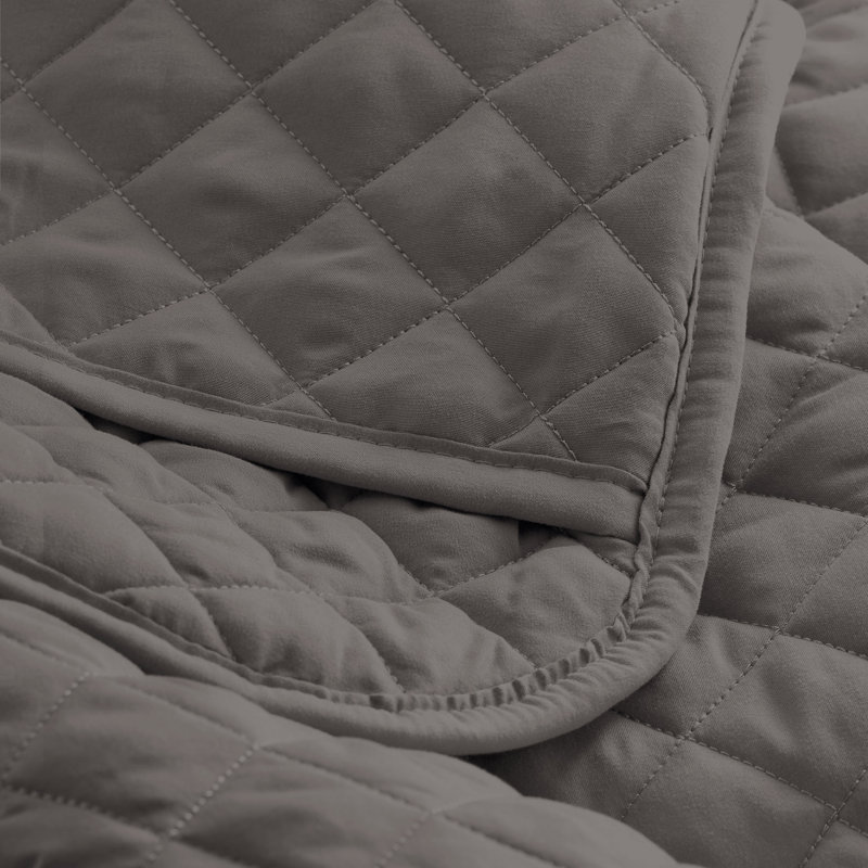 Ensemble de couvre-lit moderne et contemporain en microfibre 3 pièces , Gris