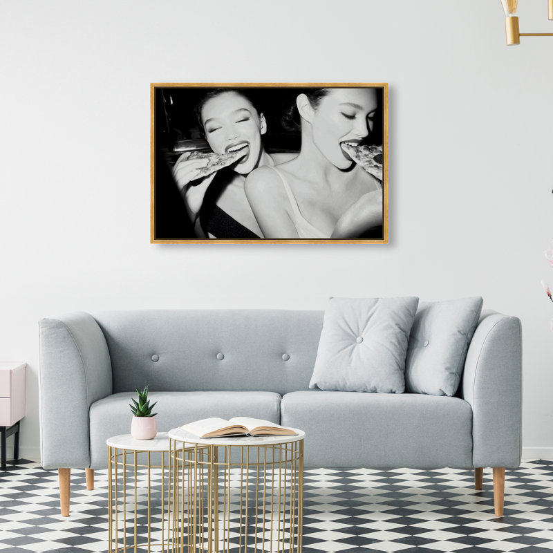 Midnight Mozzarella Print by Oliver Gal, 11"H x 16"W, Gold Floater Frame
