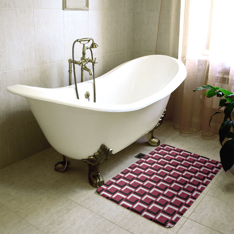 Tapis pour salle de bain Baltimore, l 17 po x L 24 po, Red/Black/White