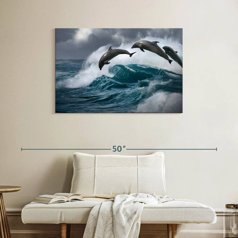 Leaping Dolphins, 26" H x 39" W