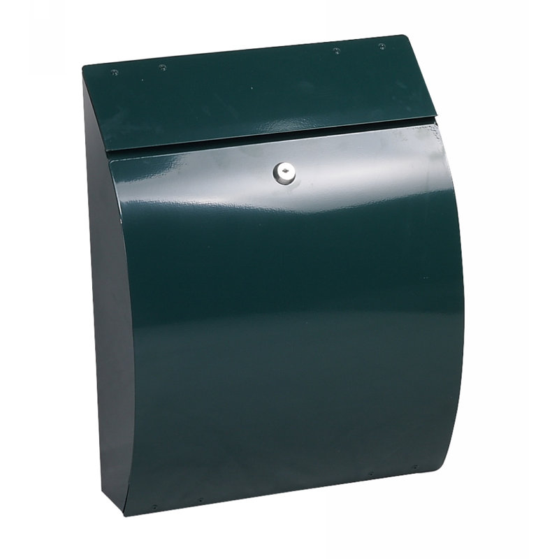 Metal Wall Mounted Post Box, Green