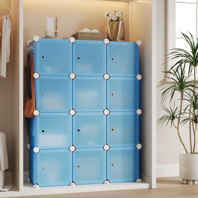 8-Tier 48-Pair Expandable Shoe Cabinet Organizer - Portable Stackable Shoe Rack with 2 Versatile Hooks, Freestanding Space Saving Storage for Bedroom,