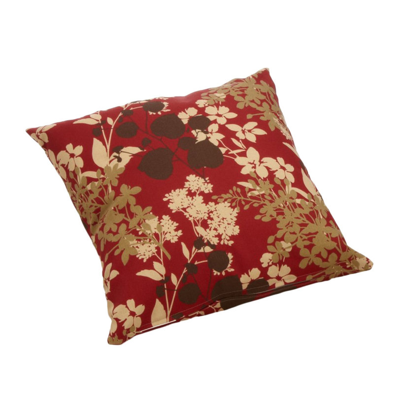 Outdoor 17" Pillow Cover & Insert, Montfleuri Sangria, 17" H x 17" W