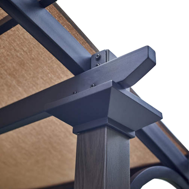 Capilano 10' x 12' Beige Whisper Arched Roof Pergola Canopy