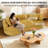Bonelesss 94.88” Curved Cloud Sofa Couch, No Assembly Required Compression Sofa Bed with Deep Seat, 4 Pillows-750768547