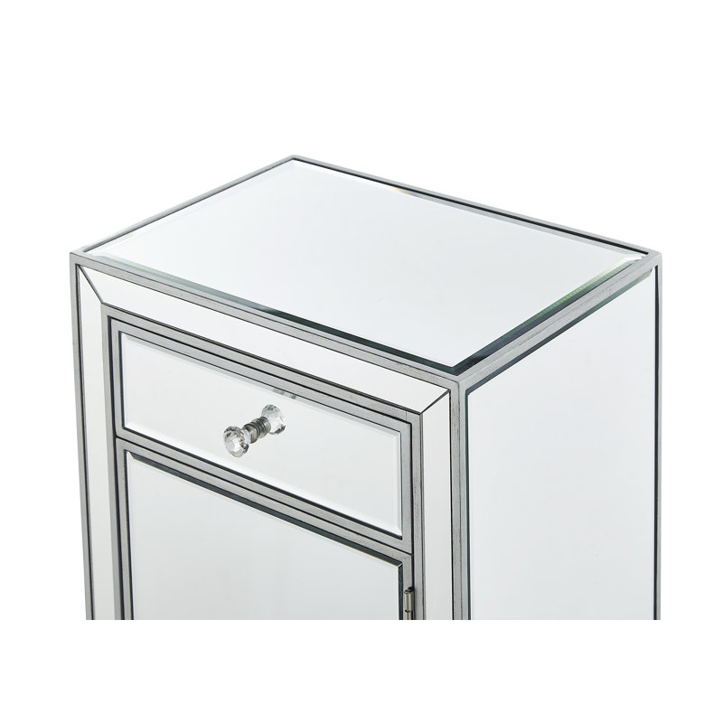Table de chevet à 1 tiroir Fairgrove, Argent antique