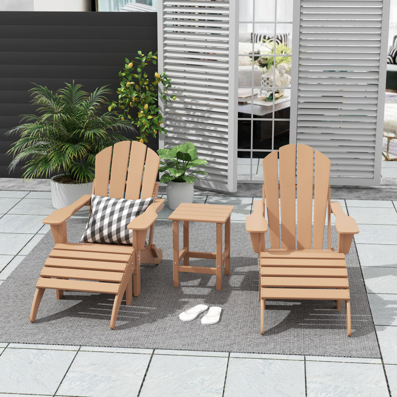 Laguna 5-Piece Seating Group with Table and Ottoman, Teak