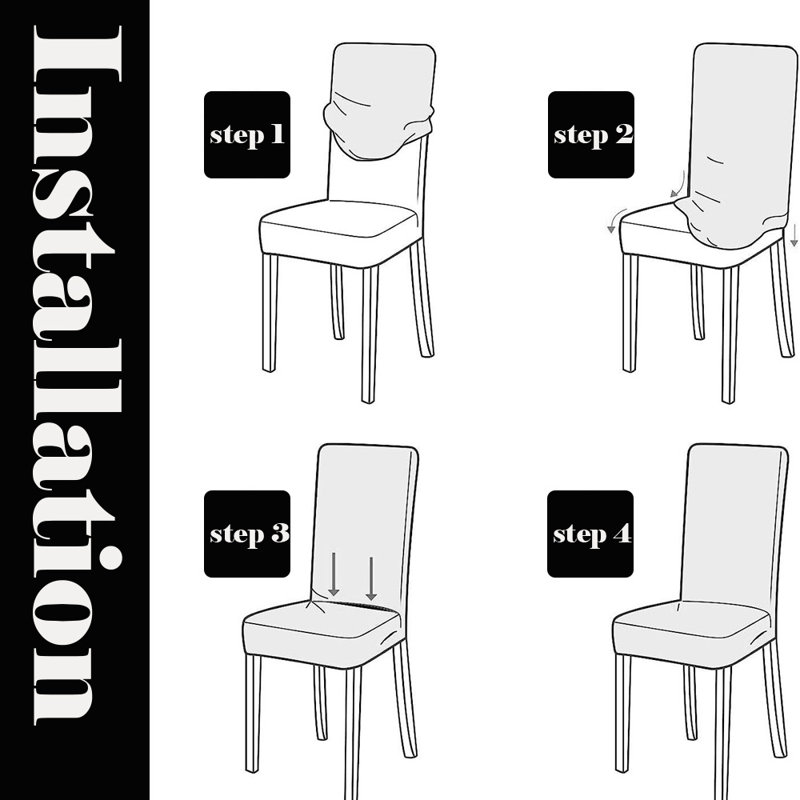 Housses de chaise, housses de chaise de salle à manger, protection de siège extensible, ensemble de 6