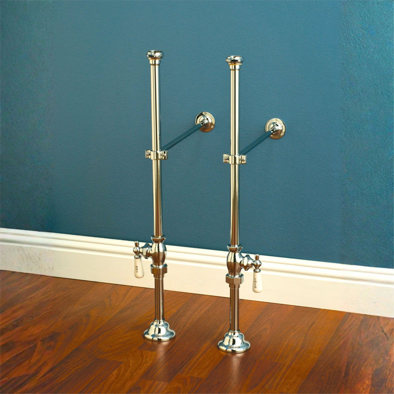 Free Standing Supply Set with Shutoffs, Supercoat Brass