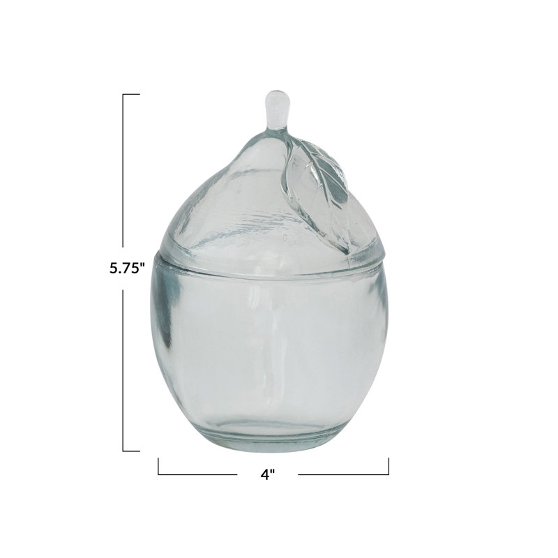 Pressed Glass Lemon Shaped Jar