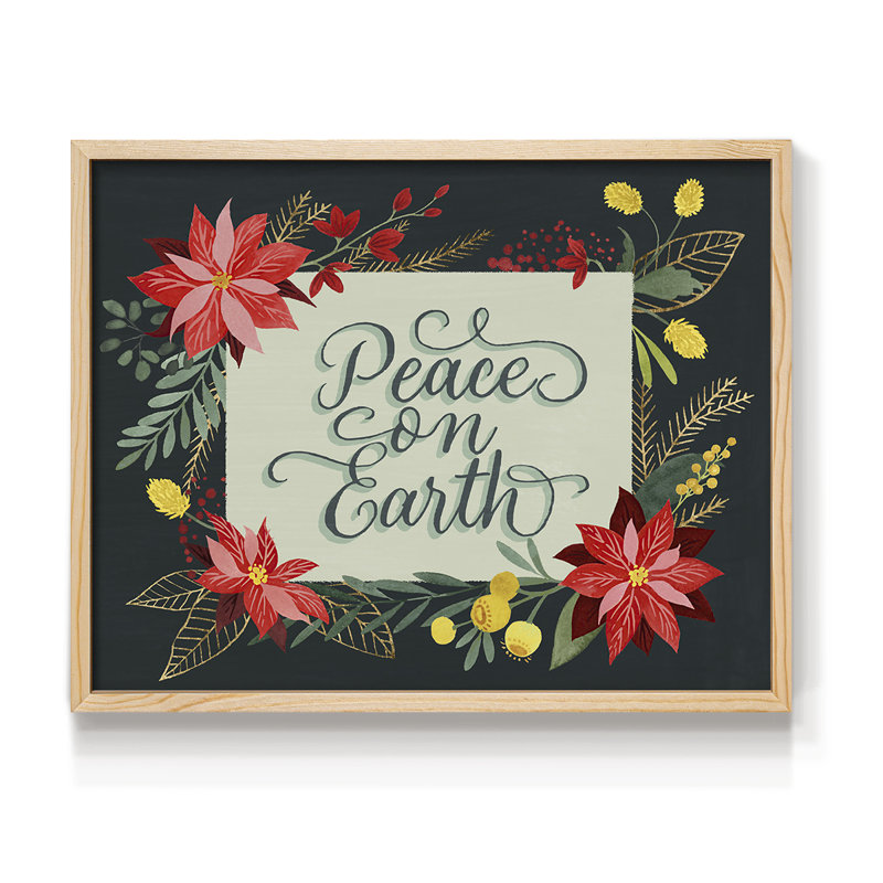 Bright Christmas Night II - Reproduction encadrée - Restickable, H 8 po x l 10 po, Naturel