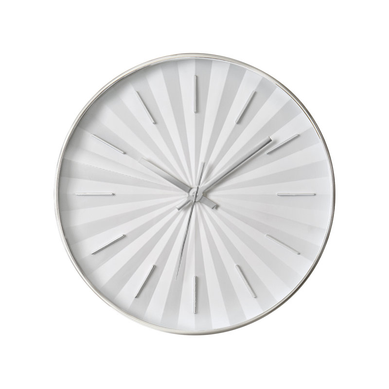 Orval Round White Frame Contemporary Modern 12" Wall Clock