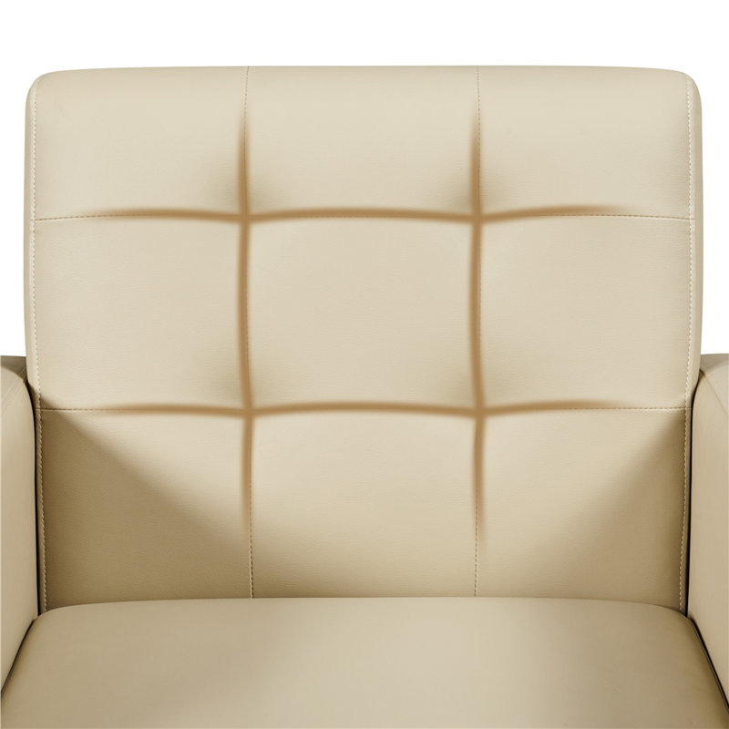 Fauteuil moderne en similicuir capitonné, Beige