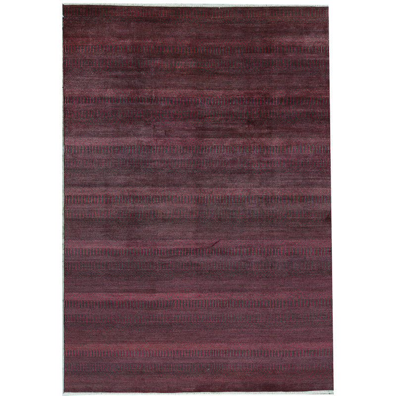 Tapis rouge et noir noué à la main de haute qualité