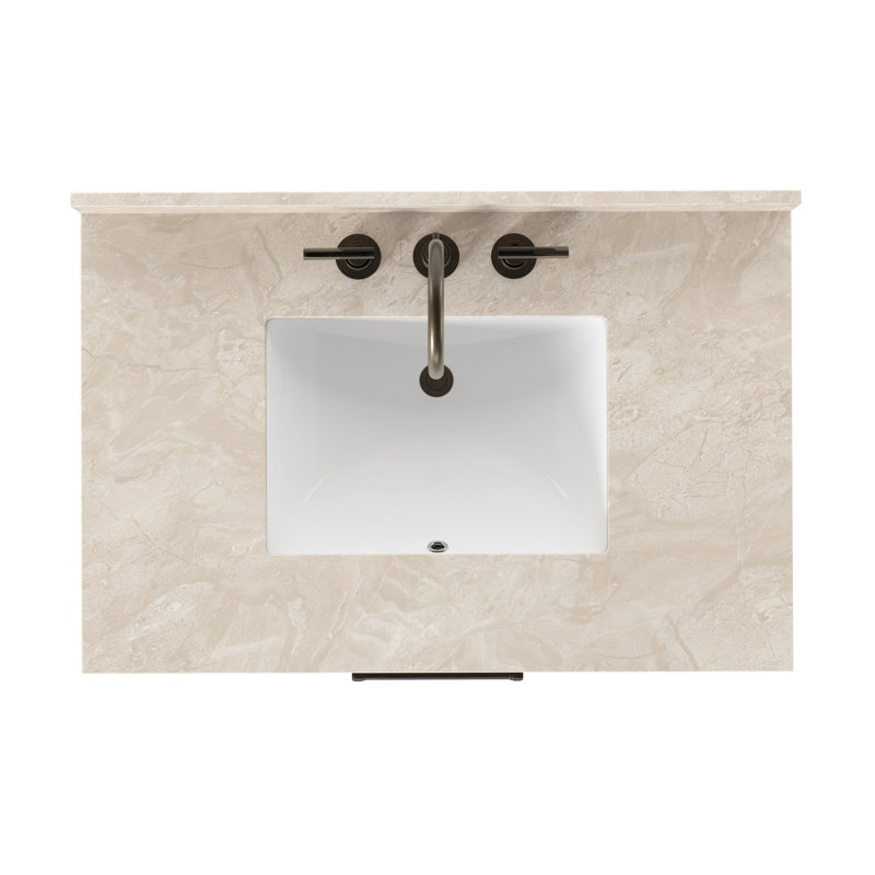 Anthem Single Vanity, Satin Light Wash Oak, Sand Marble