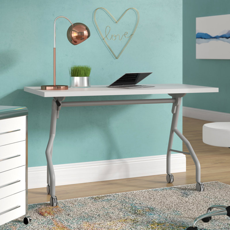 Table de formation avec roulettes Gaona, H 29 po x l 60 po x P 24 po, Noir