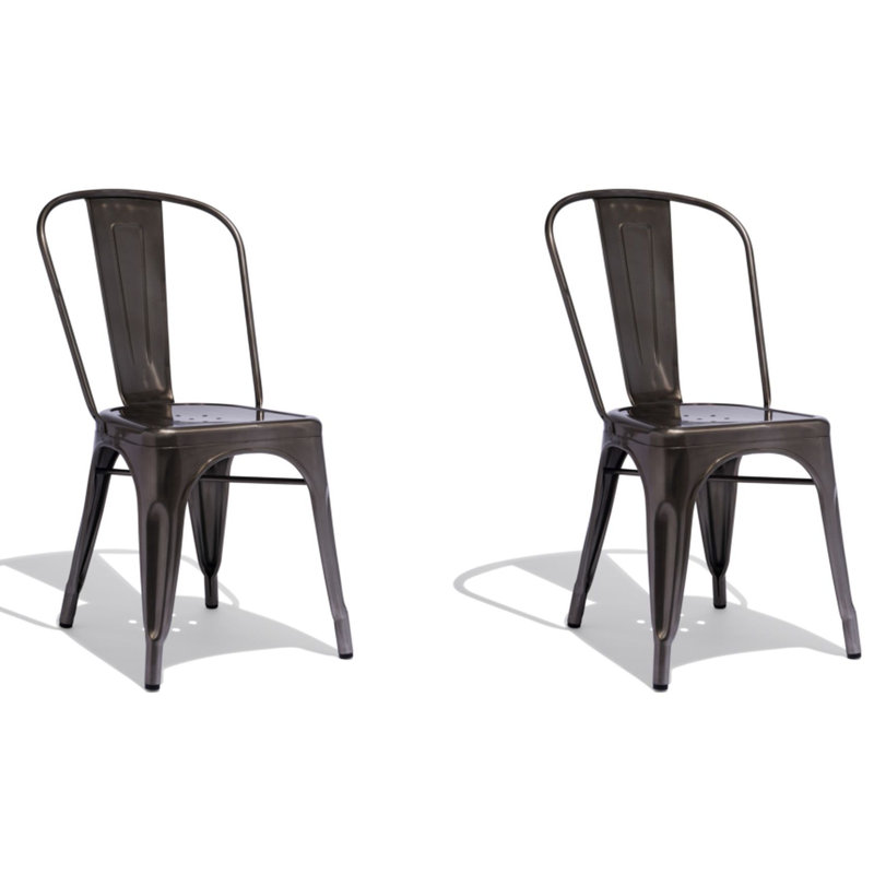 Chaise de patio empilable Hakana, Noir