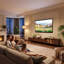 Meuble télé moderne extensible, meuble télé réversible en bois pour téléviseurs de 85 po ou moins avec tiroirs de rangement
