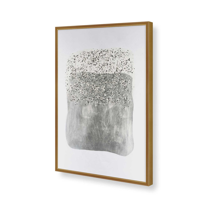 Metallic Rainfall I, 37.25" H x 25.25" W, Open Corner Framed, Polished Gold