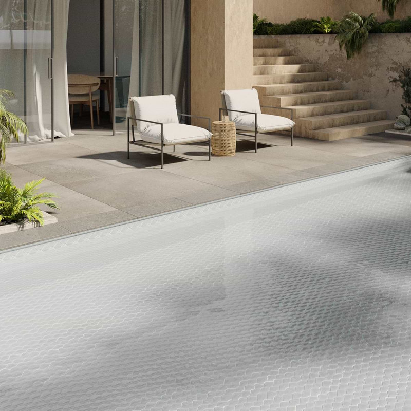 Suki 2X3 Fishscale Matte Mosaic Tile, Gray