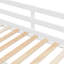 Lit mezzanine simple avec deux commodes, bureau et bande lumineuse, blanc