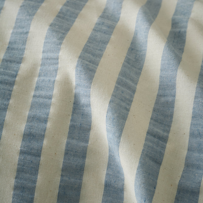 Cotton Rich Woven Stripe Duvet Cover Set, Blue, Double