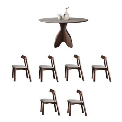 Combinaison de table ronde et de chaise légère et luxueuse