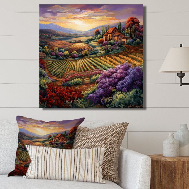 Vineyard Charm Vivid, impression sur toile, Toile tendue, H 36 po x l 36 po