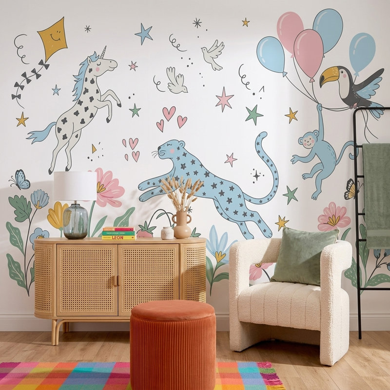 Décoration murale amovible fond d'écran blanc, 140"x108", Textured Non-Pasted