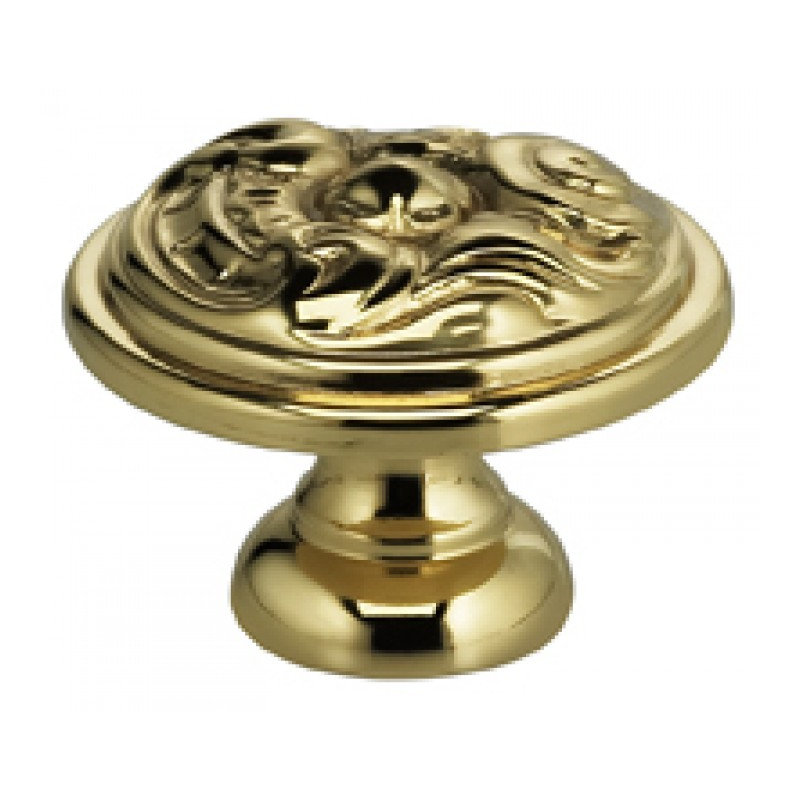 Poignée champignon classique et moderne, Laiton brillant, H 1,1875 po x l 1,1875 po x P 0,9375 po