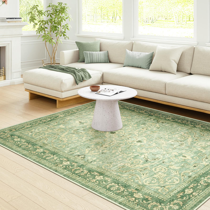 Tapis lavable Watte pour salon Vintage Watte, Rectangle de 5 pi x 8 pi