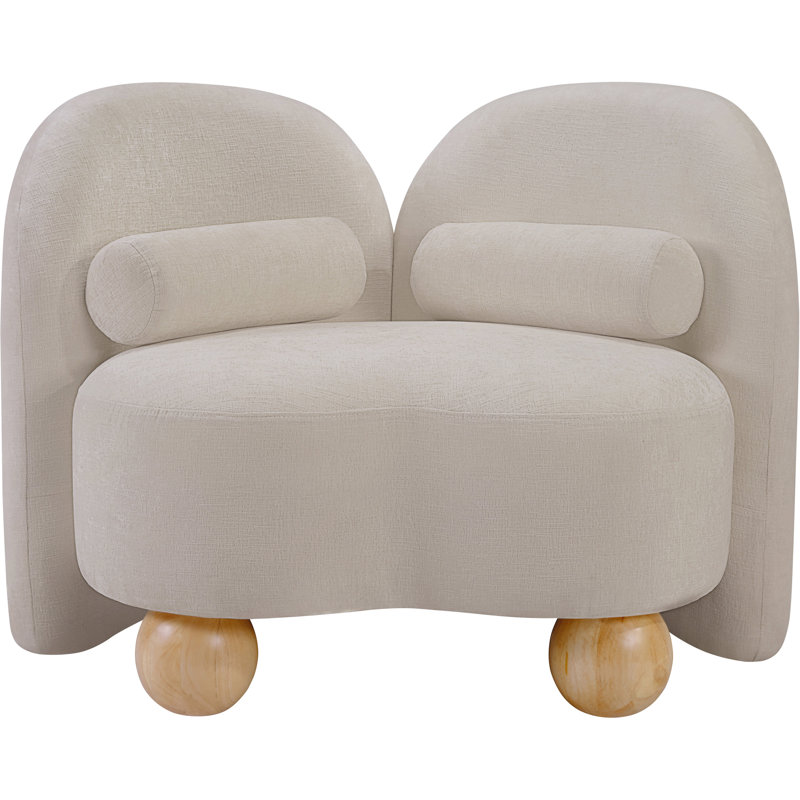 Merring Upholstered Chair, Beige Chenille Fabric